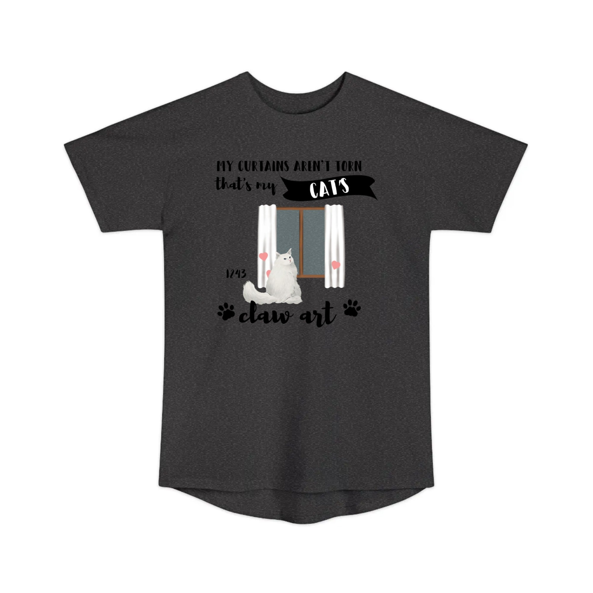 My Curtains aren't torn that is my Cat's | Unisex Long Body Urban Tee